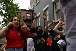 The NewsGuild of New York protest.