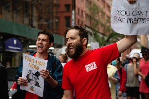 The NewsGuild of New York protest.