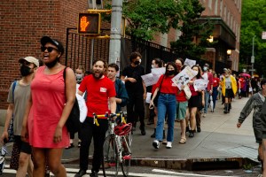 The NewsGuild of New York protest.