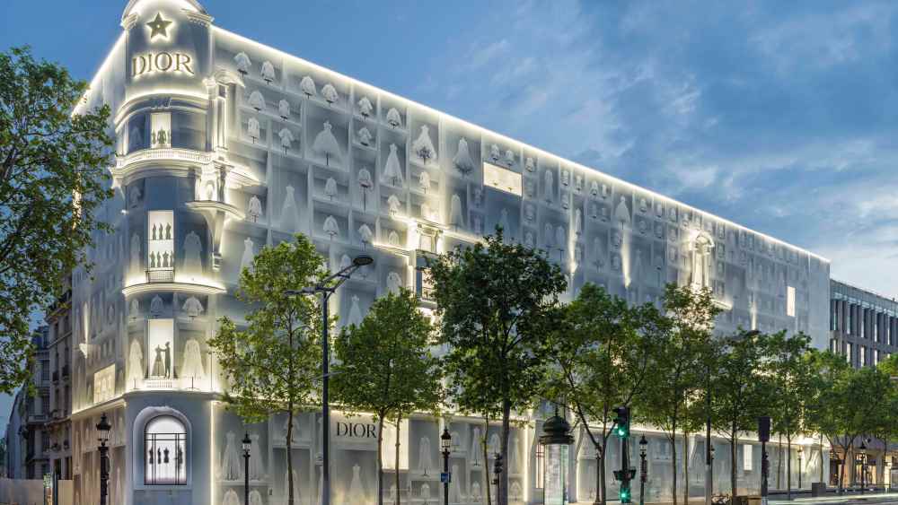 The location of the new Dior headquarters on the Avenue des Champs-Elysées in Paris.