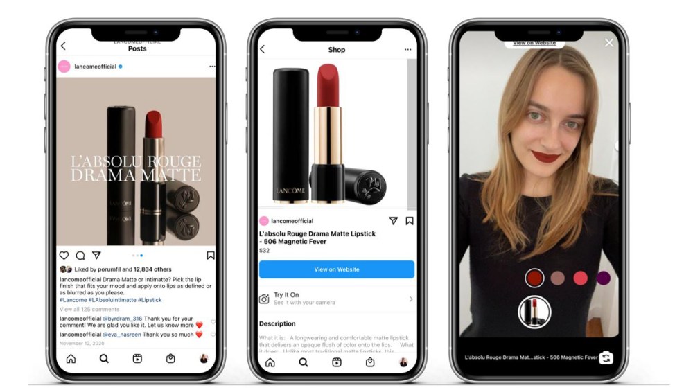 VIrtual makeoevers are coming to Instagram Shopping.