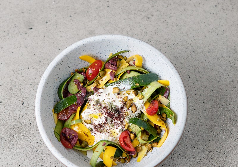 The carpaccio of colored zucchini at Julien Sebbag's restaurant Forest.