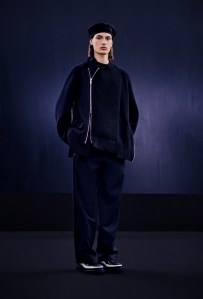 A look from Dior and Sacai's capsule collection.