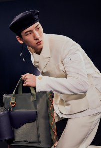 A look from Dior and Sacai's capsule collection.