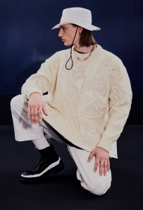 A look from Dior and Sacai's capsule collection.