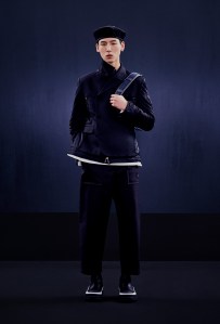 A look from Dior and Sacai's capsule collection.