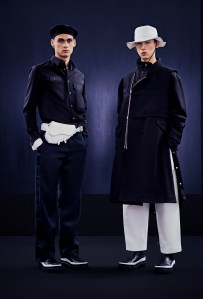 A look from Dior and Sacai's capsule collection.