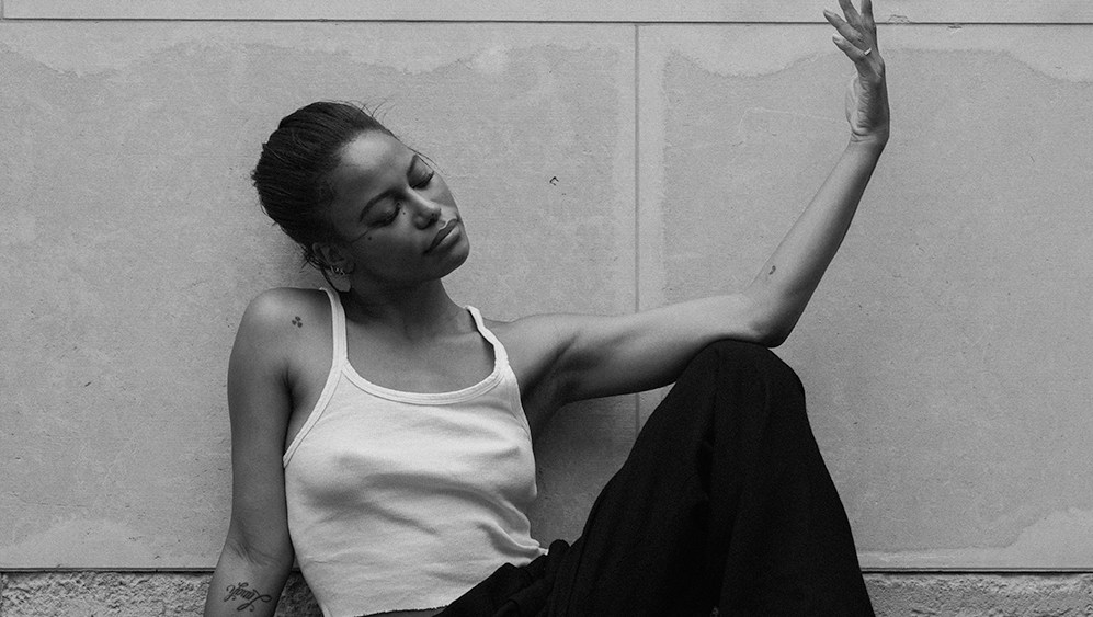 Taylour Paige in Éeterne’s cotton tank top; Ann Demuelemeester’s pants. Manolo pumps.