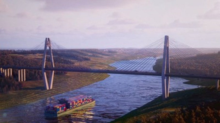 The first bridge over Canal Istanbul.