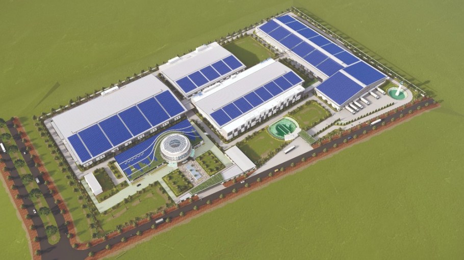 A rendering of Saitex's denim mill, which will open officially in August.
