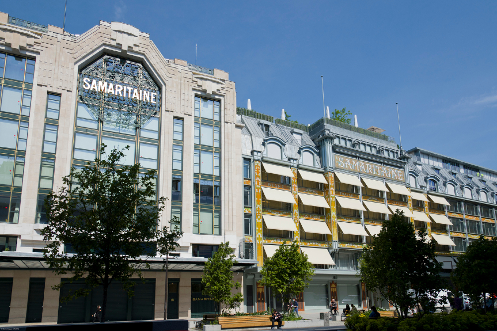 The Samaritaine Paris Pont-Neuf department store reopened on June 23, 2021, after an extensive renovation, with French President Emmanuel Macron, Paris Mayor Anne Hidalgo and Bernard Arnault, Chairman and Chief Executive Officer of LVMH, inaugurating its debut.