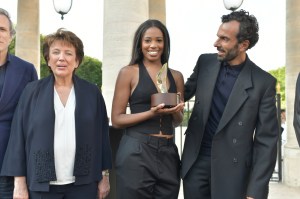 Roselyne Bachelot, Bianca Saunders and Cedric Charbit
