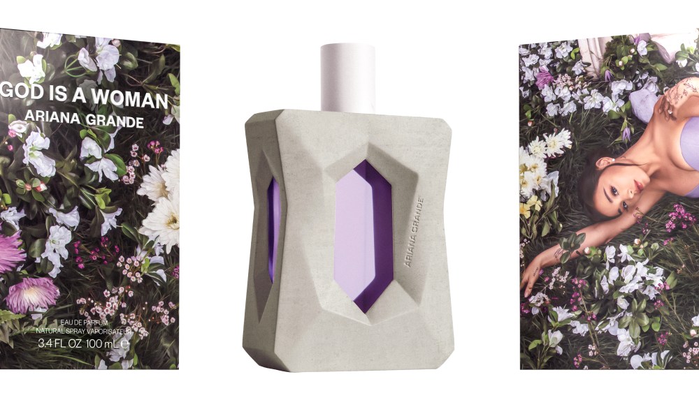 Ariana Grande for her new vegan fragrance called God is a Woman