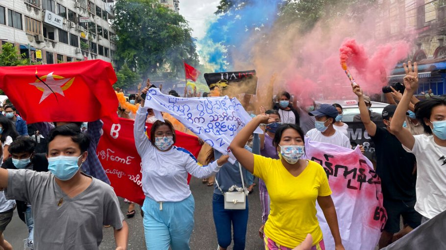 Myanmar's garment sector is buckling under the one-two punch of a violent military crackdown and a sudden surge in Covid-19 infections.