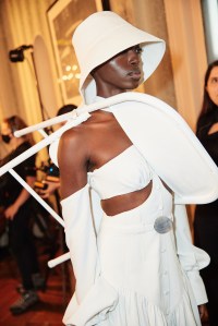 Backstage at Pyer Moss Couture Fall 2021