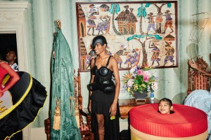 Backstage at Pyer Moss Couture Fall 2021