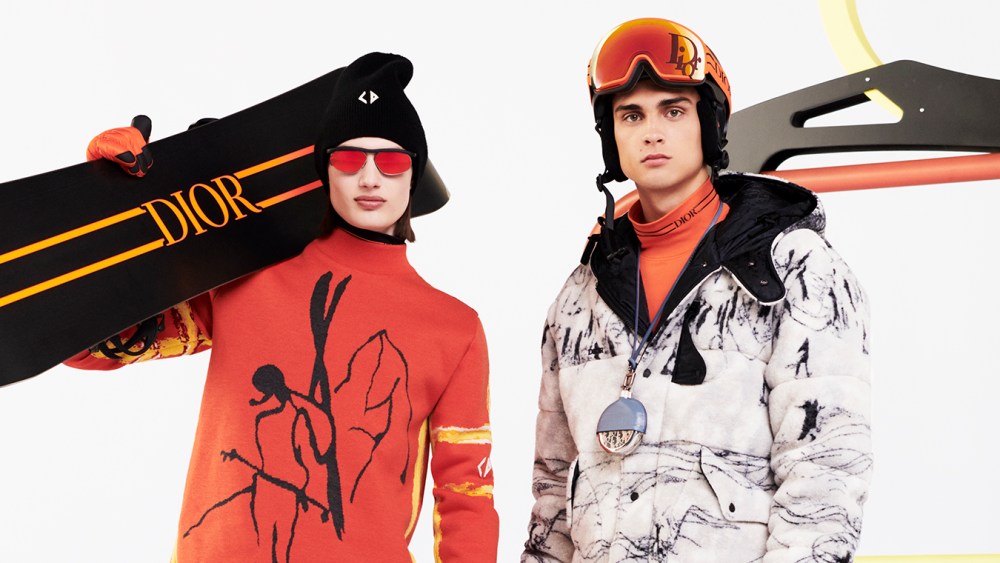 Looks from Dior's men's ski capsule line designed with Peter Doig.