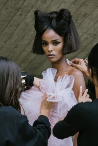 Backstage at Giambattista Valli Couture Fall 2021
