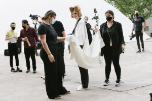 Backstage at Giambattista Valli Couture Fall 2021