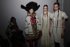Backstage at Jean Paul Gaultier Couture Fall 2021