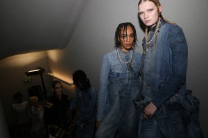 Backstage at Jean Paul Gaultier Couture Fall 2021