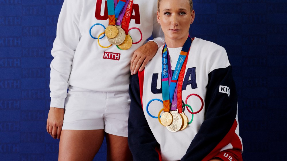 Misty May-Trainor and Kerri Walsh Jennings in Kith's Team USA collection.