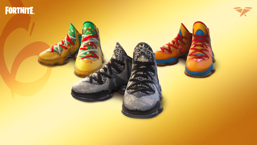 The Nike LeBron 19 sneakers in Fortnite.