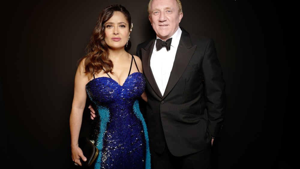 Salma Hayek and François-Henri Pinault at the Kering dinner.