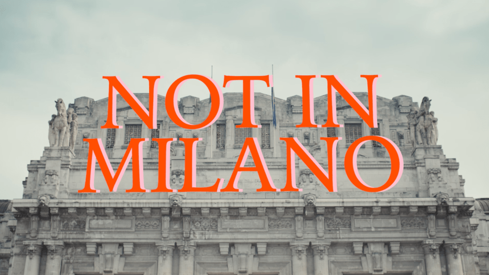 A frame of the "Not in Milano" short video.