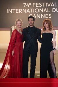 Jury members Melanie Laurent, from left, Tahar Rahim and Mylene Farmer pose for photographers upon arrival at the premiere of the film 'Flag Day' at the 74th international film festival, Cannes, southern France, Saturday, July 10, 2021. (Photo by Vianney Le Caer/Invision/AP)