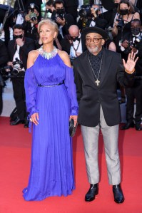 CANNES - JULY 11: Spike Lee and Tonya Lewis Lee arrive to the premiere of " TRE PIANI / THREE FLOORS " during the 74th Cannes Film Festival on July 11, 2021 at Palais des Festivals in Cannes, France. (Photo by Lyvans Boolaky/ÙPtertainment/Sipa USA)(Sipa via AP Images)