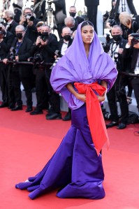CANNES - JULY 09: Tina Kunakey arrives to the premiere of " BENEDETTA " during the 74th Cannes Film Festival on July 09, 2021 at Palais des Festivals in Cannes, France. (Photo by Lyvans Boolaky/ÙPtertainment/Sipa USA)(Sipa via AP Images)