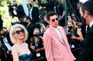 Eva Husson and Josh O'Connor attend the "Benedetta" screening during the 74th annual Cannes Film Festival on July 09, 2021 in Cannes, France. (Sipa via AP Images)
