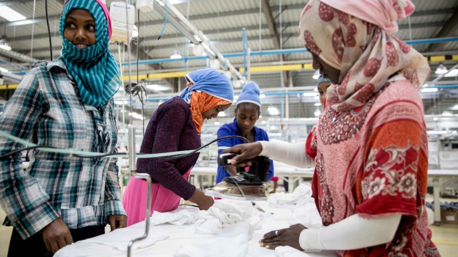 Garment workers at a factory in Addis Abeba, Ethiopia.