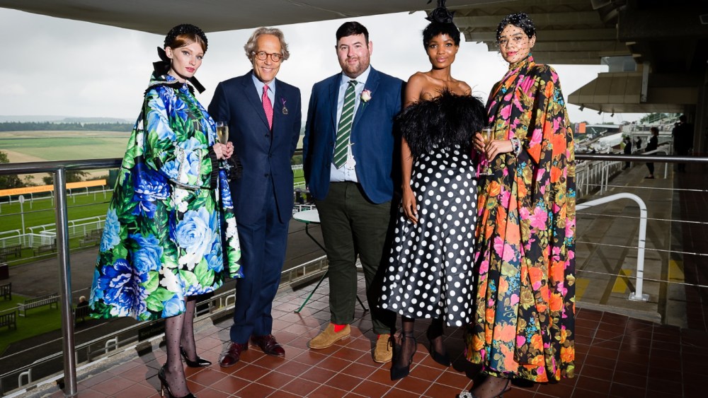 Charles Gordon-Lennox, 11th Duke of Richmond, and Richard Quinn with models
