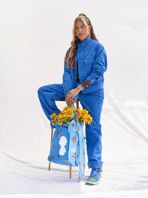 Melody Ehsani, women’s business creative director at Foot Locker, designed a collection for floral studio and coffee shop Bloom & Plume.