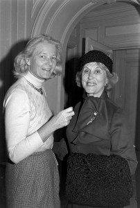 C.Z. Guest and Estee Lauder attend a party at the New York City home of Patricia Kennedy Lawford on October 31, 1978.