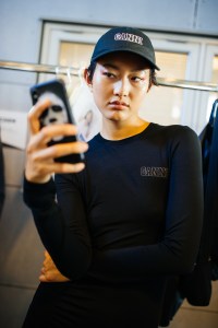 Backstage at Ganni RTW Spring 2022.