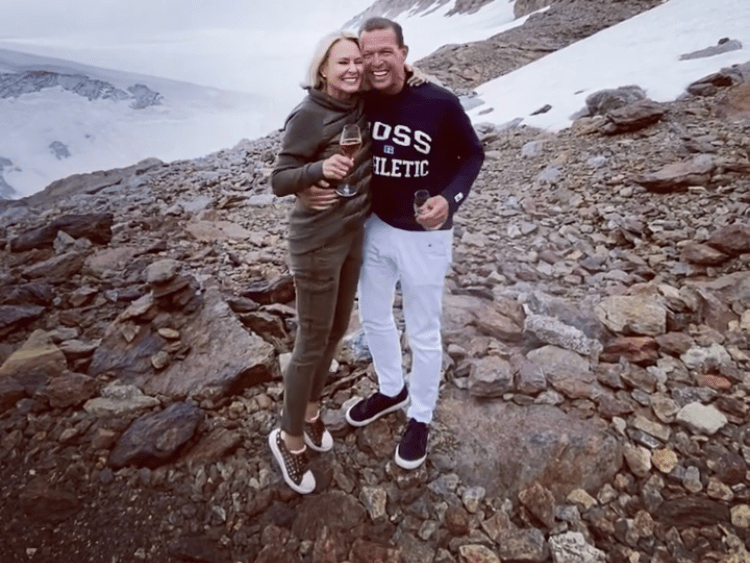Daniel Grieder and Louise Camuto got engaged in Switzerland.