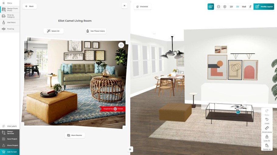 Customizable modern furniture and home improvement retailer Joybird is now offering shoppers a chance to design their own 3D living rooms using their own Pinterest photos and even buy used furniture for as much as a 55 percent discount.