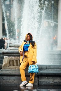 A friend of KidSuper designer Colm Dillane in a look from his collection.