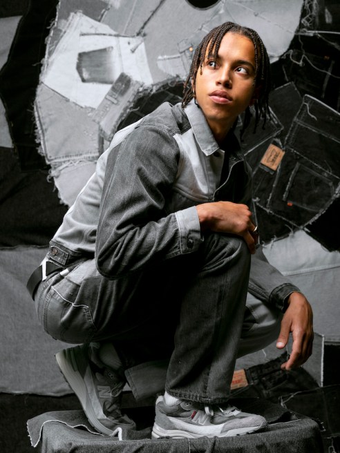 Levi’s and New Balance teamed on a three-piece footwear and apparel collection centered on vintage denim and legacy styles.