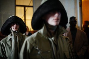 Backstage at Mark Kenly Domino Tan RTW Spring 2022.