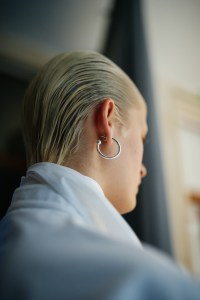 Backstage at Mark Kenly Domino Tan RTW Spring 2022.