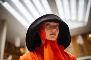 Backstage at Mark Kenly Domino Tan RTW Spring 2022.