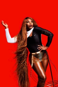 Serena Williams wearing a look from her collaboration with Nike.