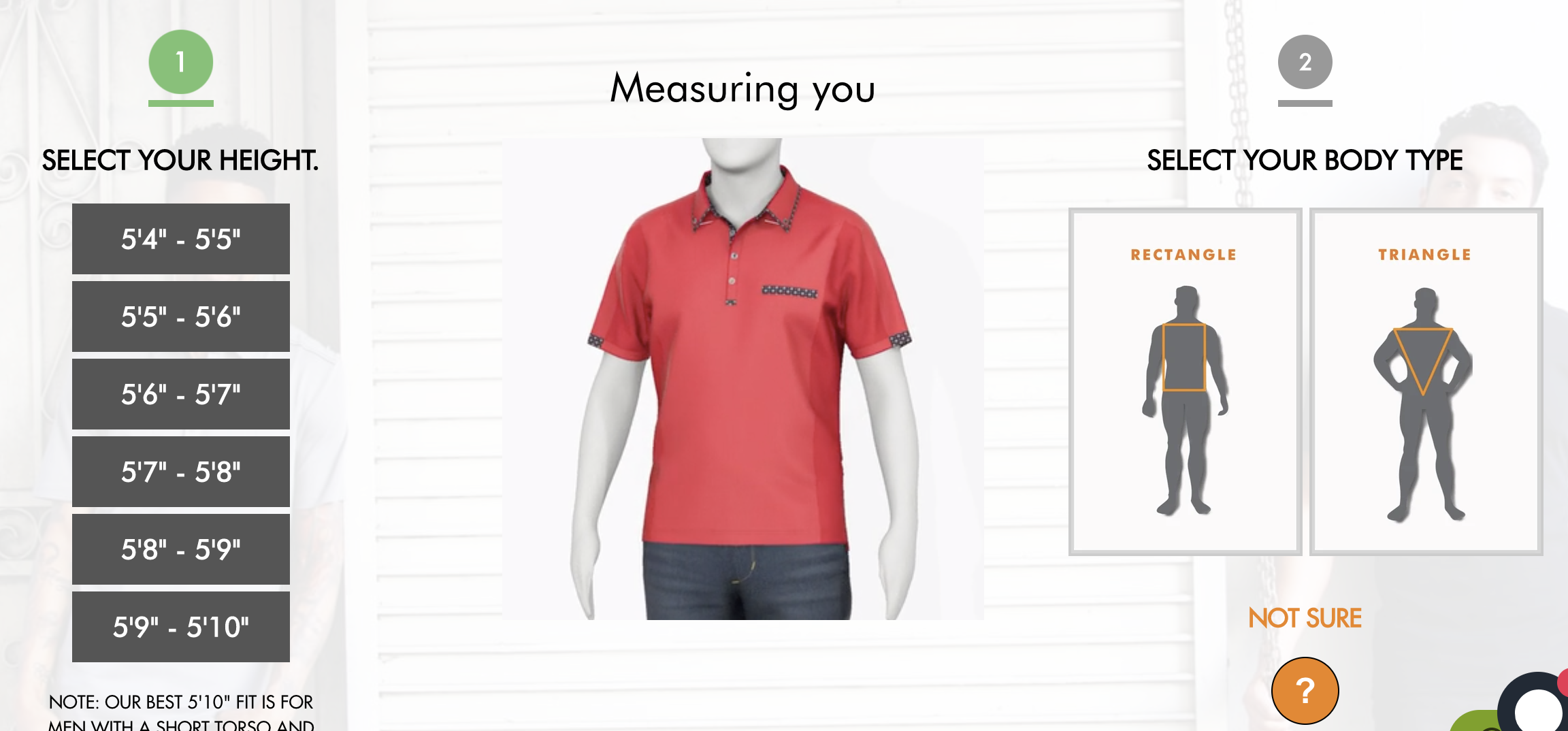Perfitly powers and presents a personalized virtual avatar based on the user’s measurements. Users can then select from a range of polos and T-shirts which are displayed on the personalized avatar.