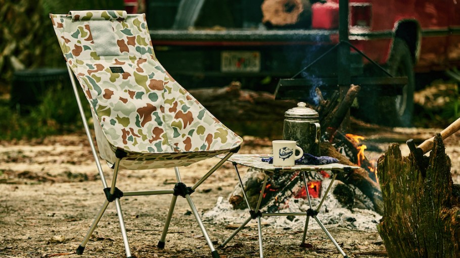 Filson and Helinox collaborated on an outdoor equipment collection featuring popular camo prints for the fashionable outdoor enthusiast.