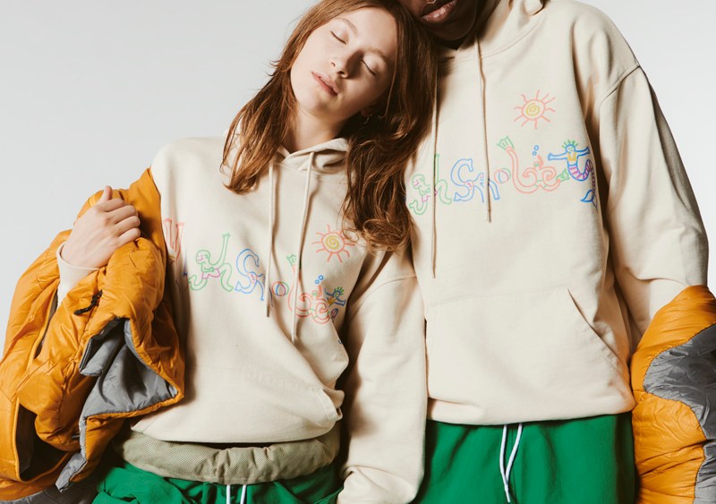 Two looks from from Highsnobiety's first-ever in-house collection.