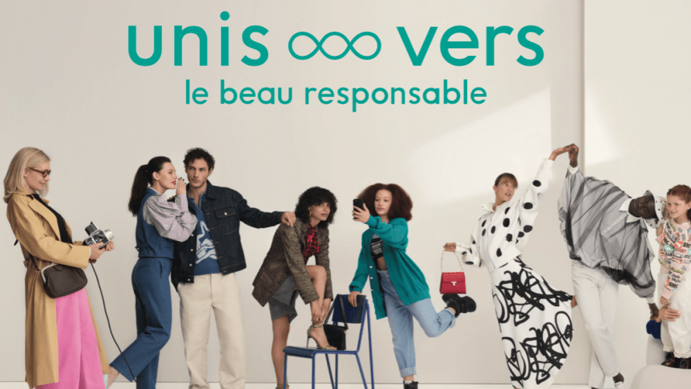 A visual from the "Unis vers le beau responsable" campaign for Printemps.